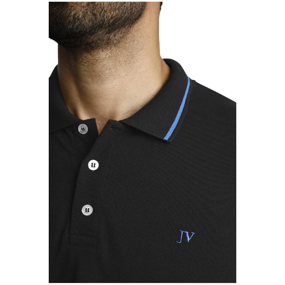 Jan Vanderstorm Langarm-Poloshirt ELLIS Schwarz