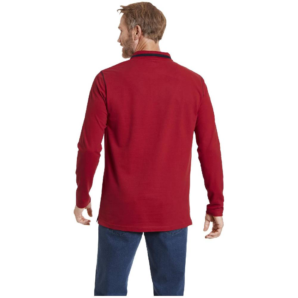 Jan Vanderstorm Langarm-Poloshirt KITTU Rot