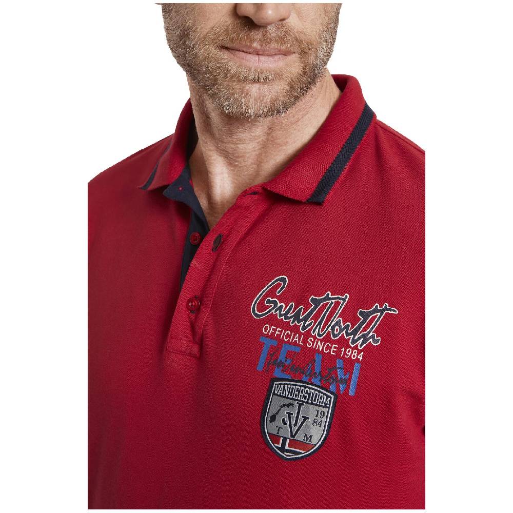 Jan Vanderstorm Langarm-Poloshirt KITTU Rot