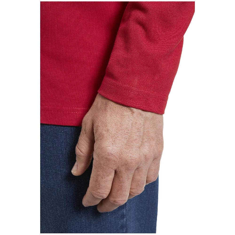 Jan Vanderstorm Langarm-Poloshirt KITTU Rot