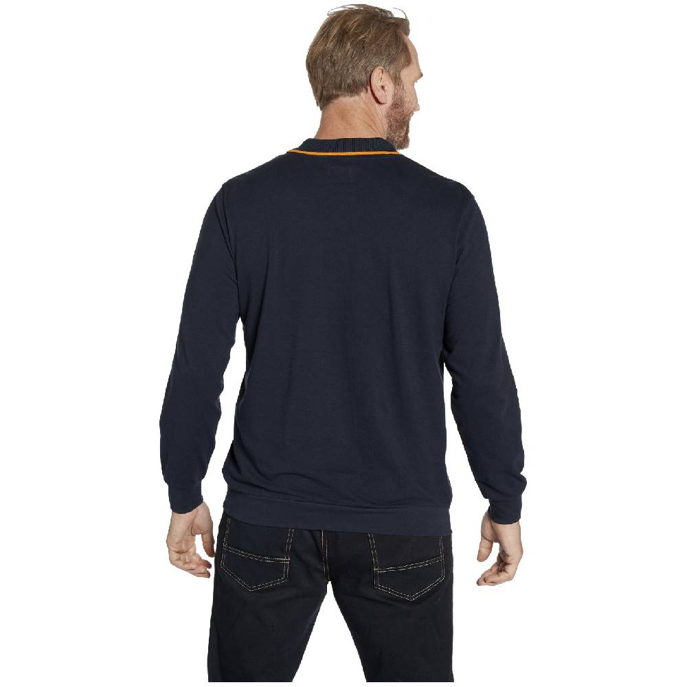 Jan Vanderstorm Langarm-Poloshirt LOKI Dunkelblau