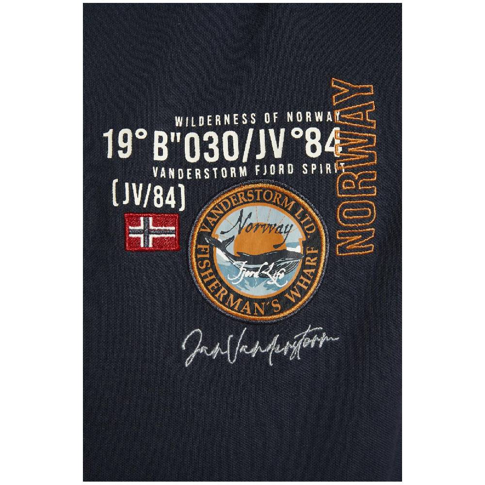 Jan Vanderstorm Langarm-Poloshirt LOKI Dunkelblau