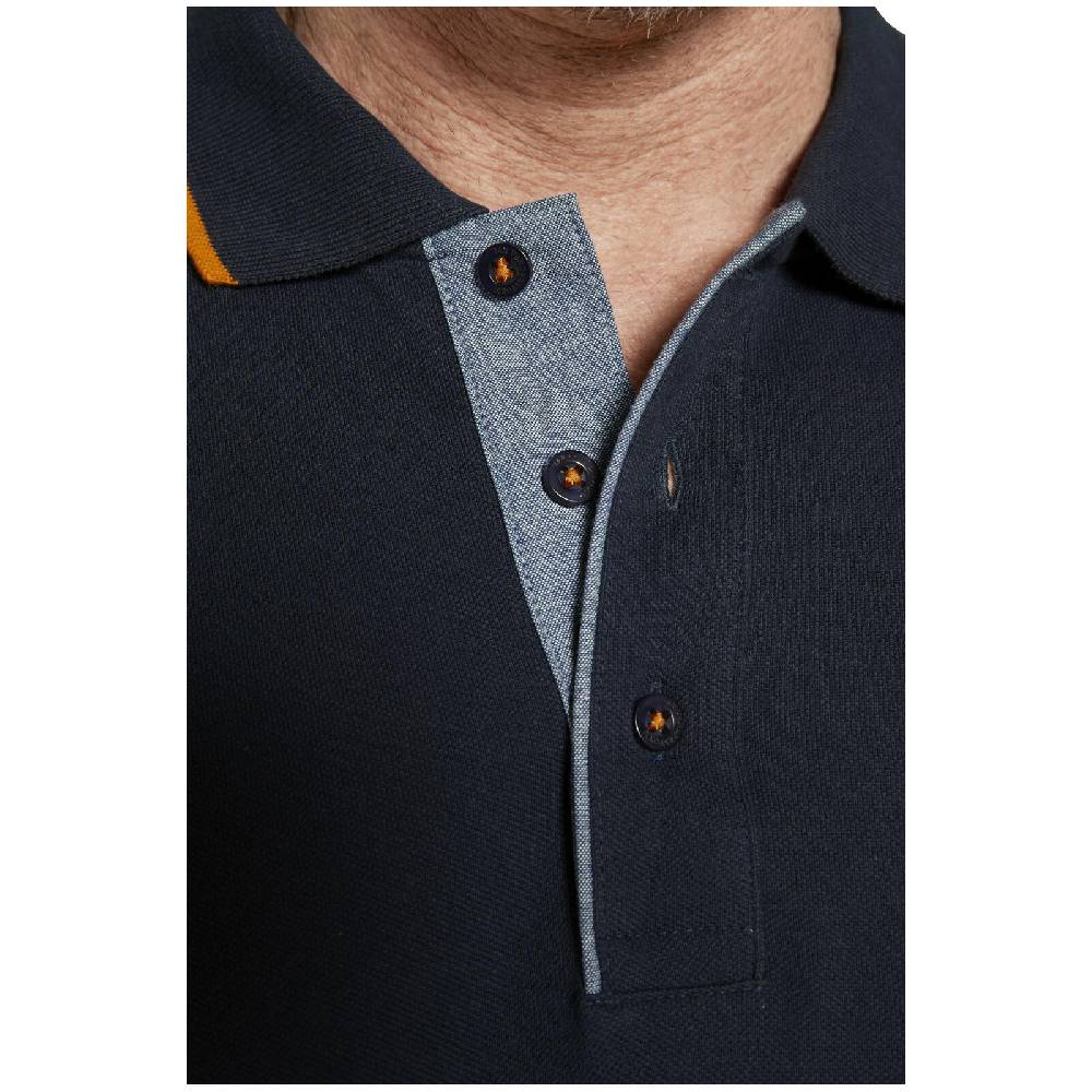 Jan Vanderstorm Langarm-Poloshirt LOKI Dunkelblau