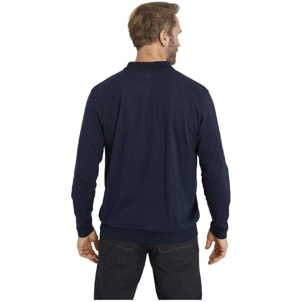 Jan Vanderstorm Langarm-Poloshirt NOAM Dunkelblau