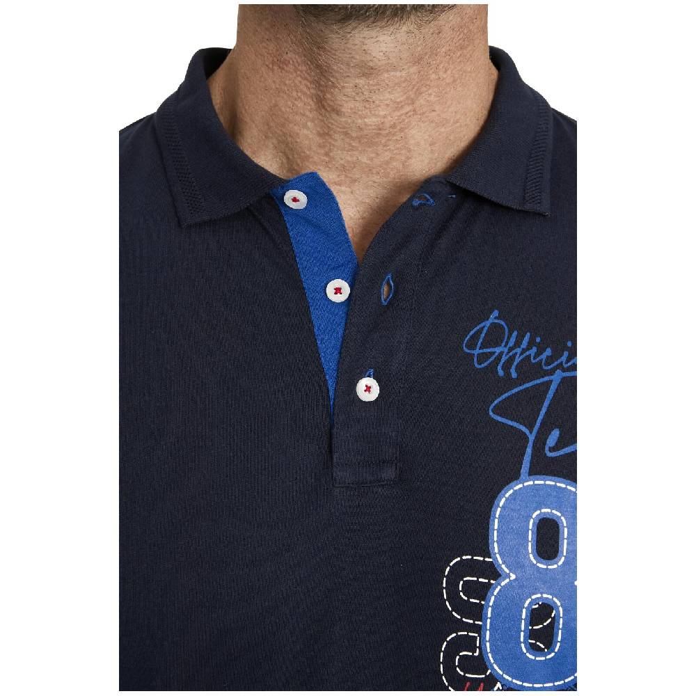 Jan Vanderstorm Langarm-Poloshirt NOAM Dunkelblau