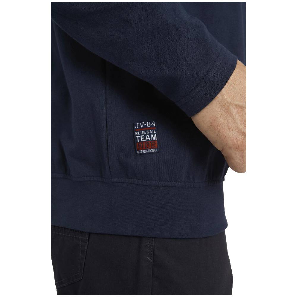 Jan Vanderstorm Langarm-Poloshirt NOAM Dunkelblau