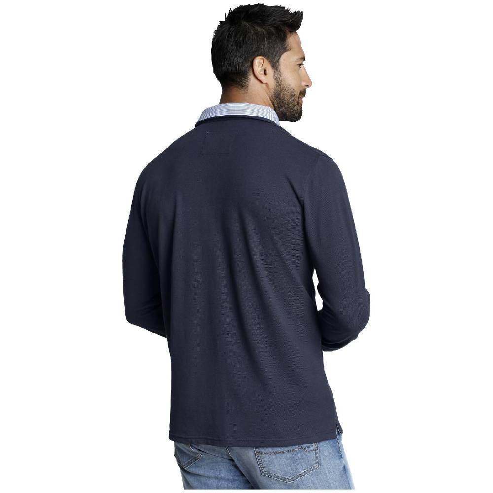 Jan Vanderstorm Langarm-Poloshirt TROLS Dunkelblau