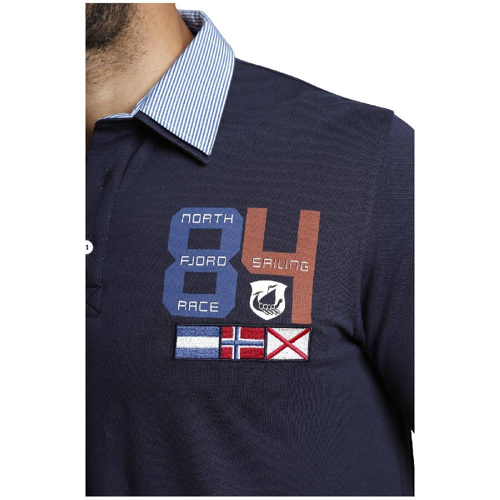 Jan Vanderstorm Langarm-Poloshirt TROLS Dunkelblau