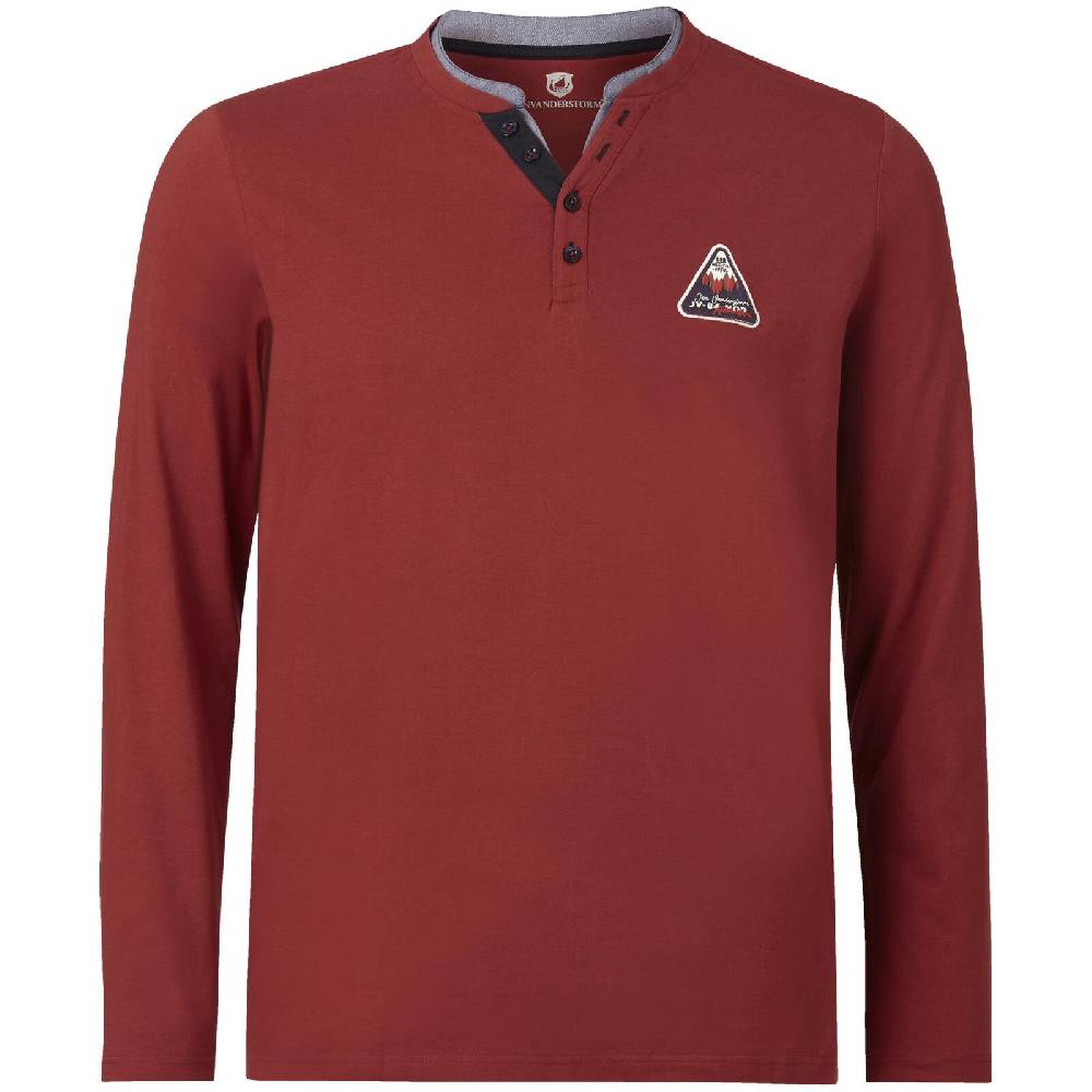 Jan Vanderstorm Langarmshirt NICIAS dunkelrot