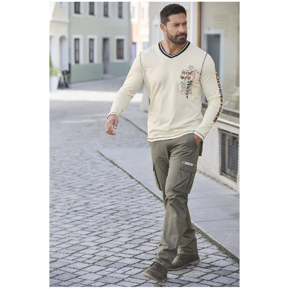 Jan Vanderstorm Langarmshirt RAGNHILD Wollweiß