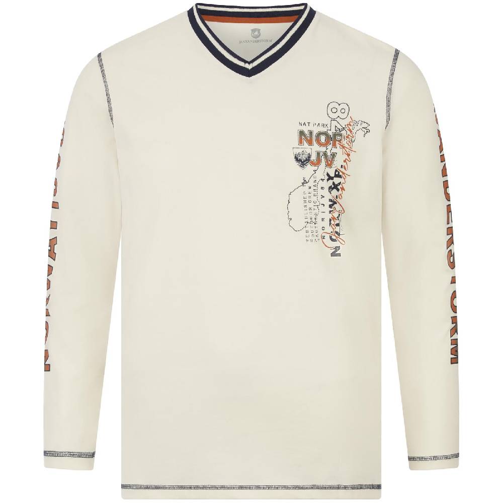 Jan Vanderstorm Langarmshirt RAGNHILD wollweiß