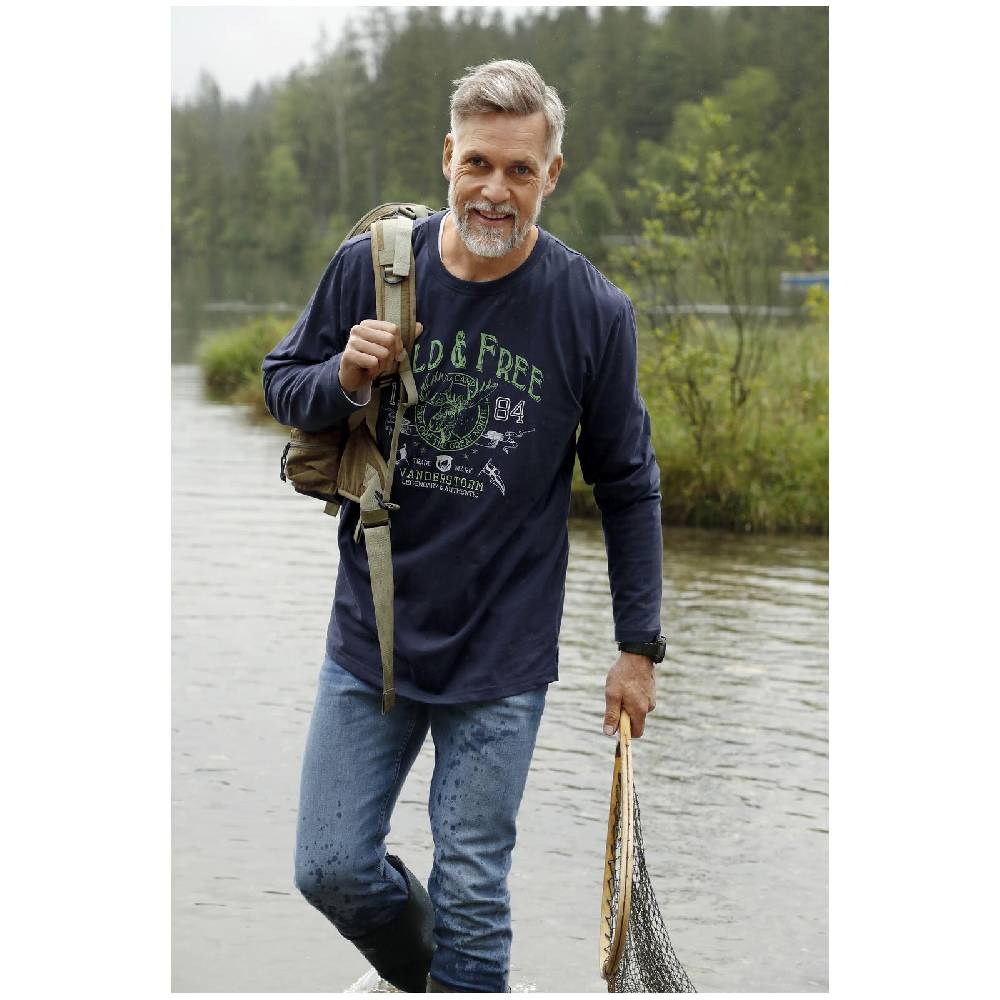 Jan Vanderstorm Langarmshirt STAAF Dunkelblau