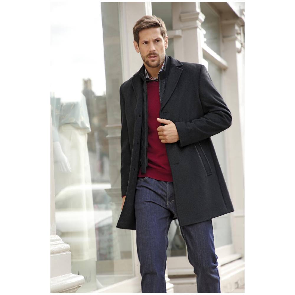 Jan Vanderstorm Mantel UNSKA Dunkelgrau