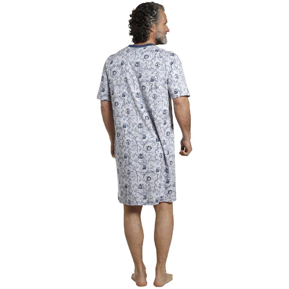 Jan Vanderstorm Nachthemd UNNI Blau Gemustert