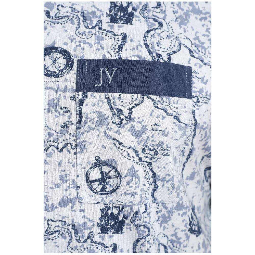 Jan Vanderstorm Nachthemd UNNI Blau Gemustert