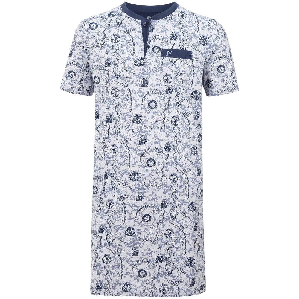 Jan Vanderstorm Nachthemd UNNI blau gemustert