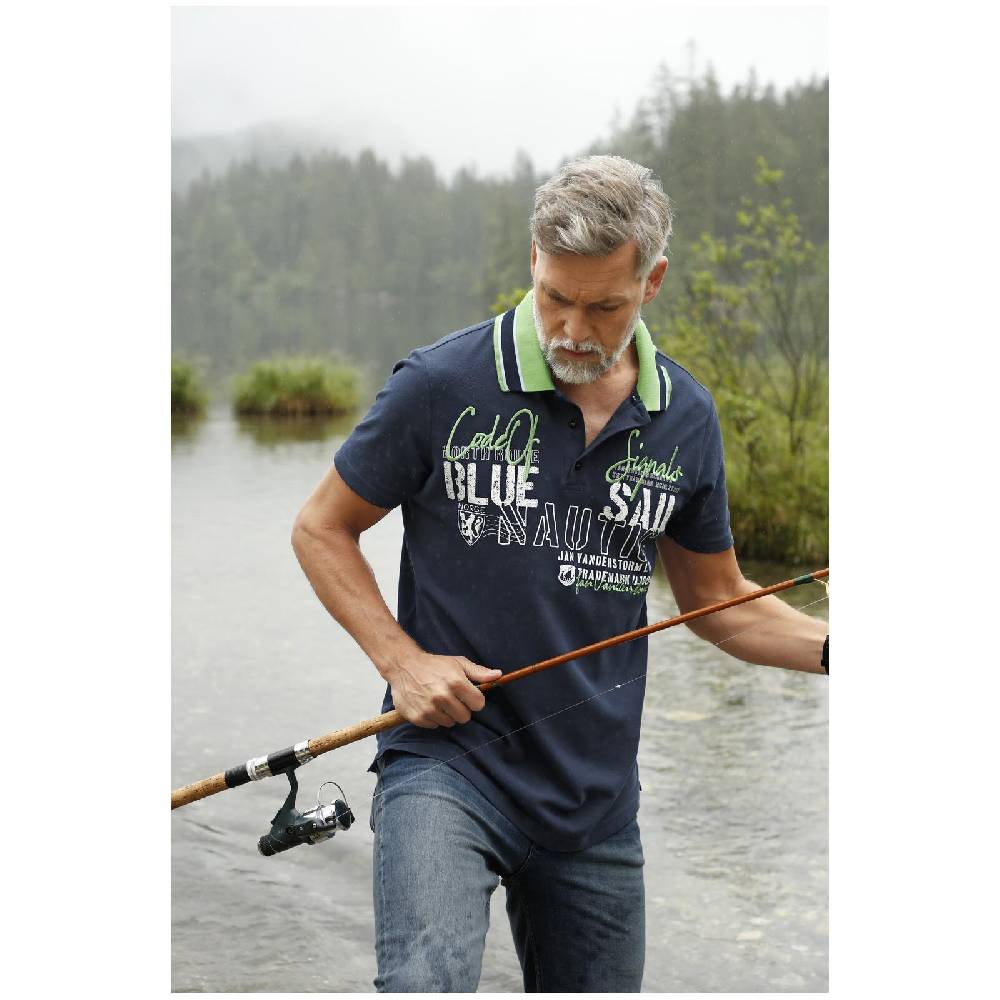Jan Vanderstorm Poloshirt AMANDUS Dunkelblau