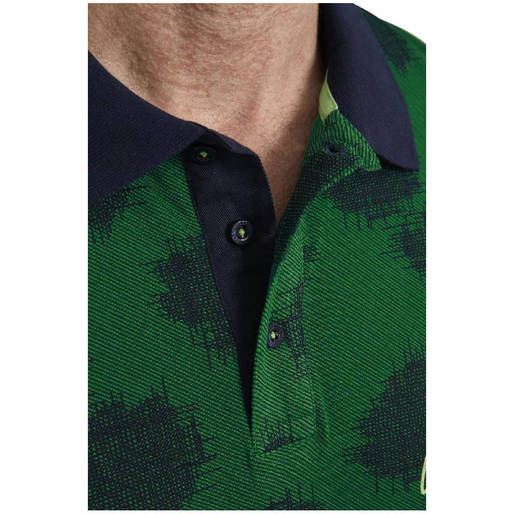 Jan Vanderstorm Poloshirt BEINT Grün Gemustert