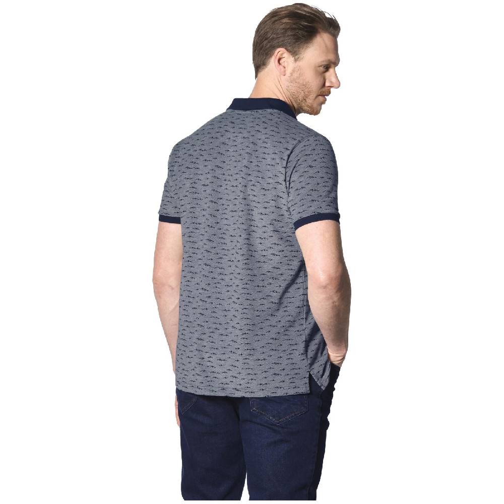 Jan Vanderstorm Poloshirt HALVESEN Blau Gemustert