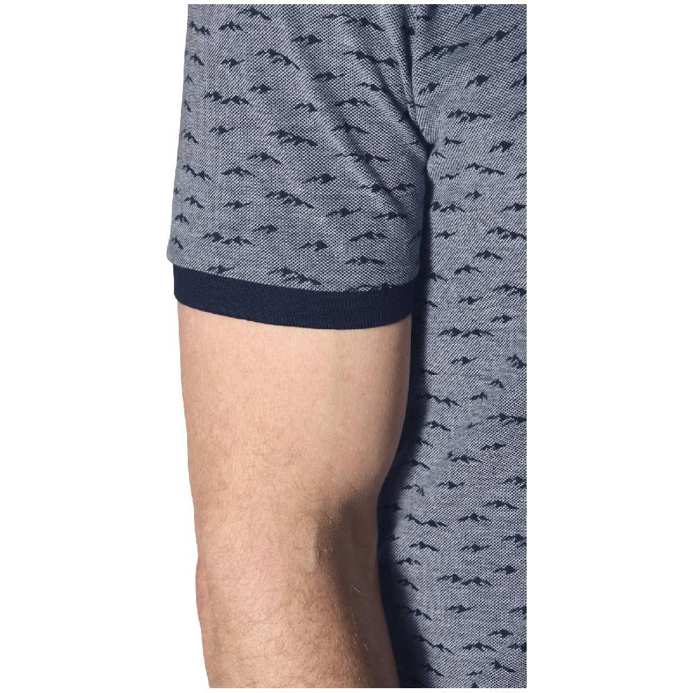 Jan Vanderstorm Poloshirt HALVESEN Blau Gemustert