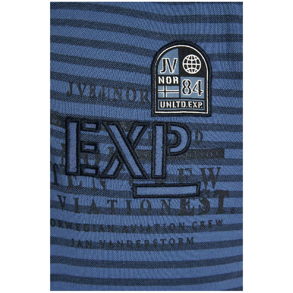 Jan Vanderstorm Poloshirt KUIBERT Blau Gestreift