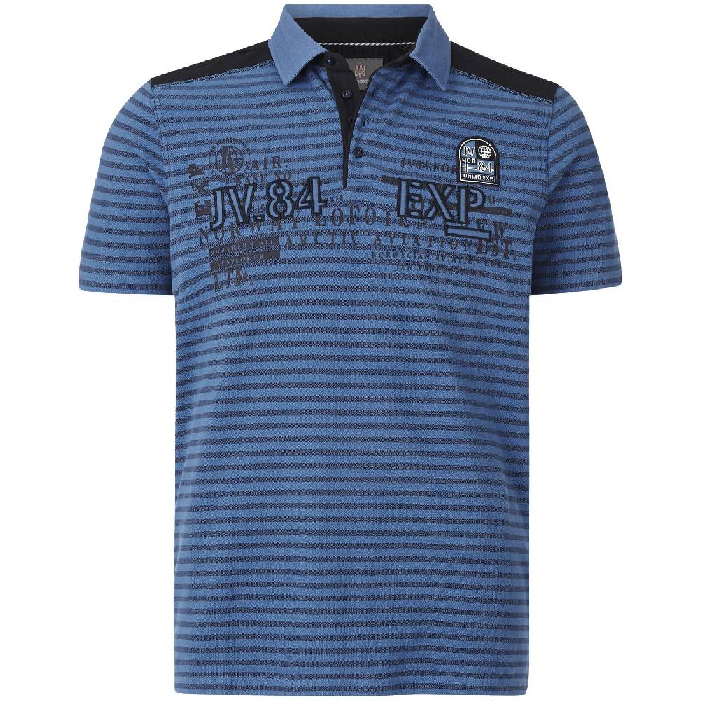 Jan Vanderstorm Poloshirt KUIBERT blau gestreift