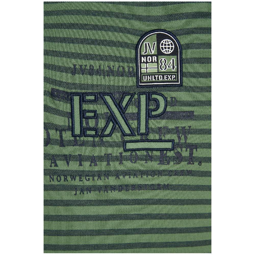 Jan Vanderstorm Poloshirt KUIBERT Oliv Gestreift