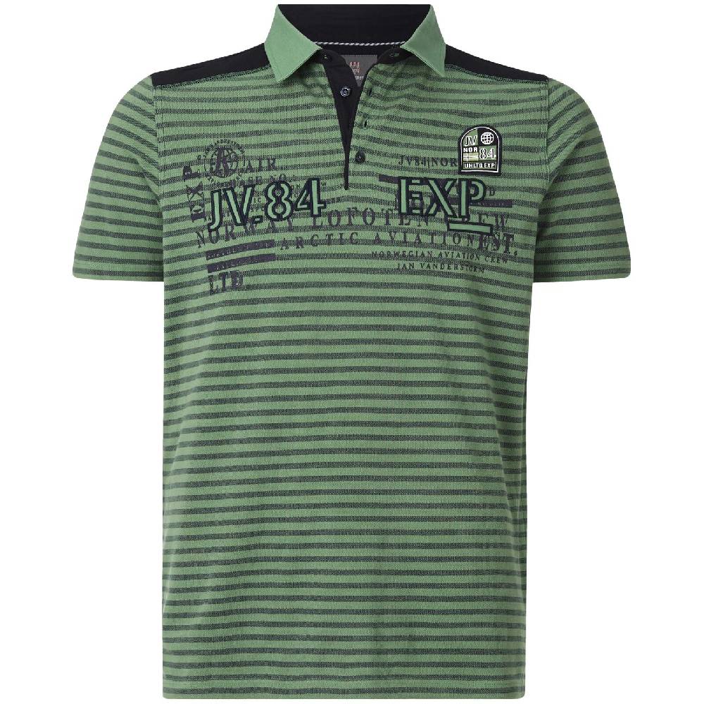 Jan Vanderstorm Poloshirt KUIBERT oliv gestreift