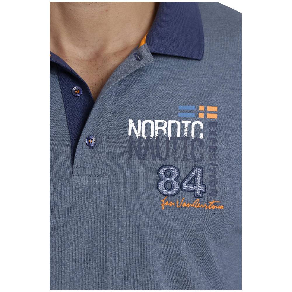 Jan Vanderstorm Poloshirt LUITGER Blau Melange