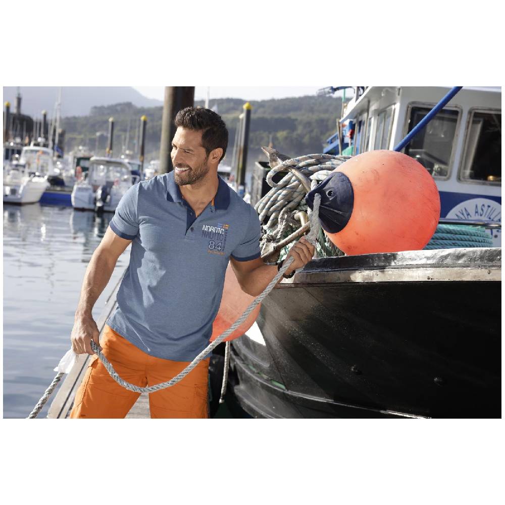 Jan Vanderstorm Poloshirt LUITGER Blau Melange