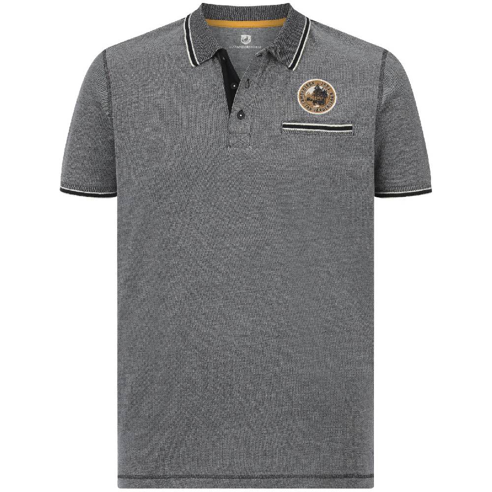 Jan Vanderstorm Poloshirt RIGHER schwarz melange