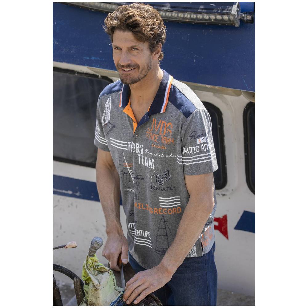 Jan Vanderstorm Poloshirt SIGURDUR Grau Melange