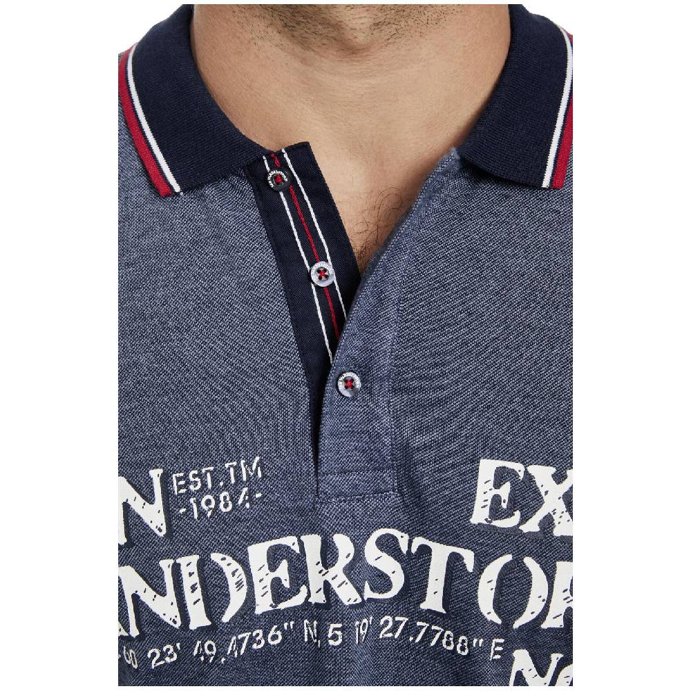 Jan Vanderstorm Poloshirt VIGGO Dunkelblau Melange