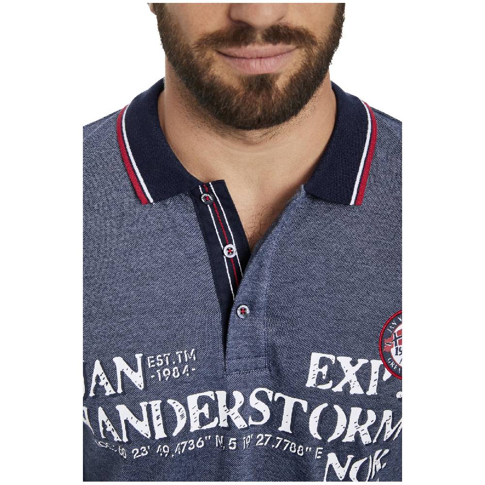 Jan Vanderstorm Poloshirt VIGGO Dunkelblau Melange