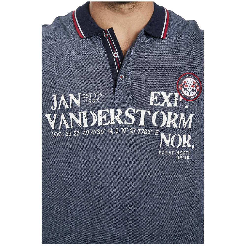 Jan Vanderstorm Poloshirt VIGGO Dunkelblau Melange