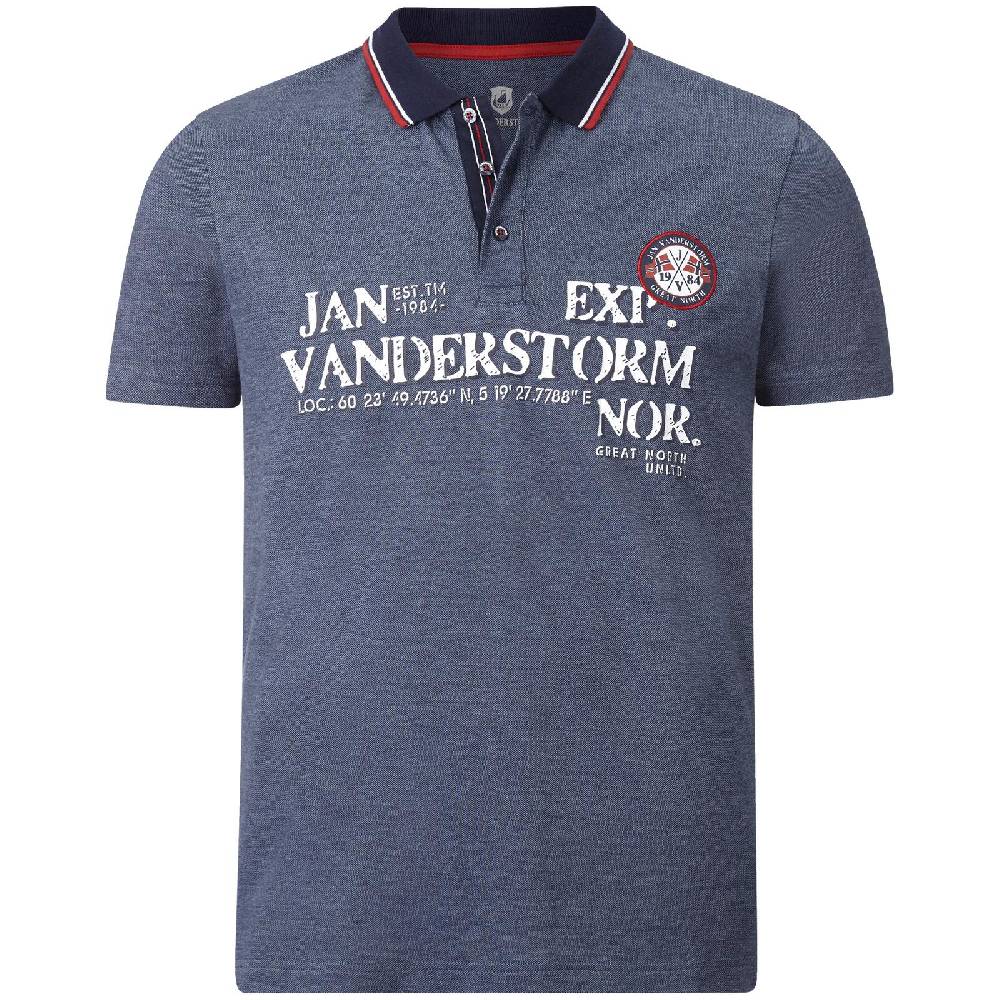 Jan Vanderstorm Poloshirt VIGGO dunkelblau melange