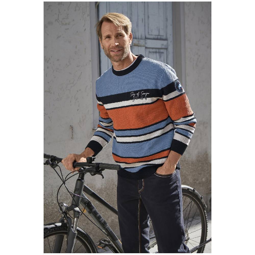 Jan Vanderstorm Pullover EMPSU Blau Orange