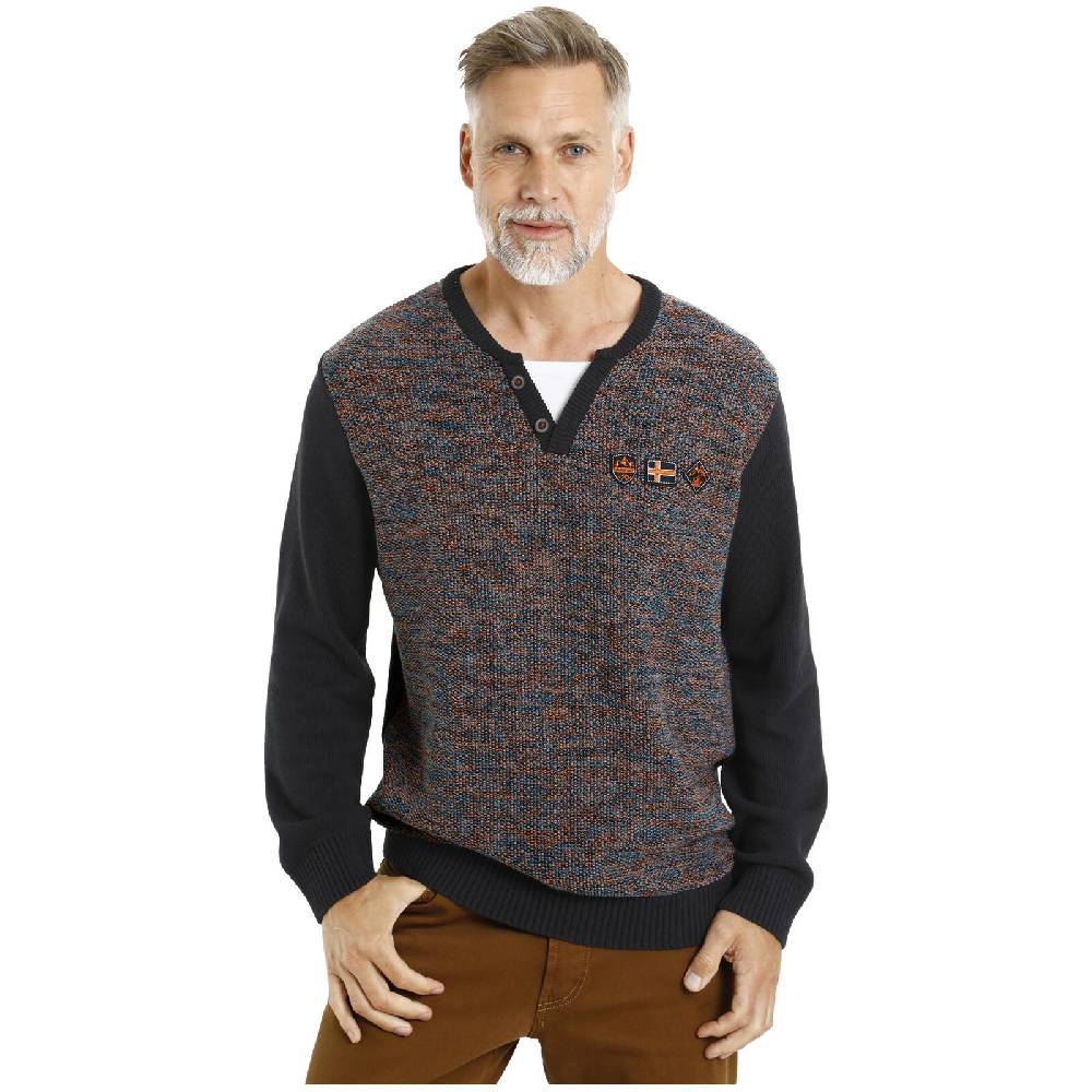 Jan Vanderstorm Pullover HANNU Dunkelblau Melange