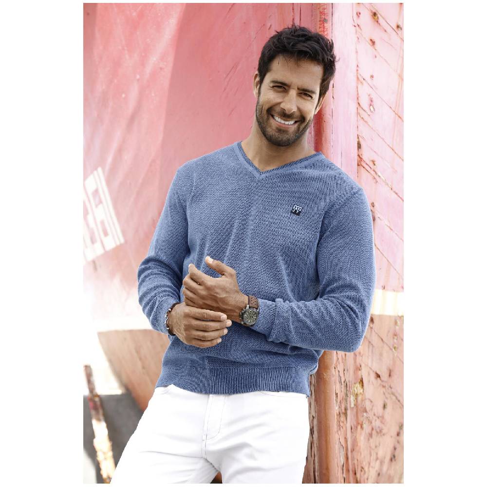 Jan Vanderstorm Pullover KEIMO Blau Melange