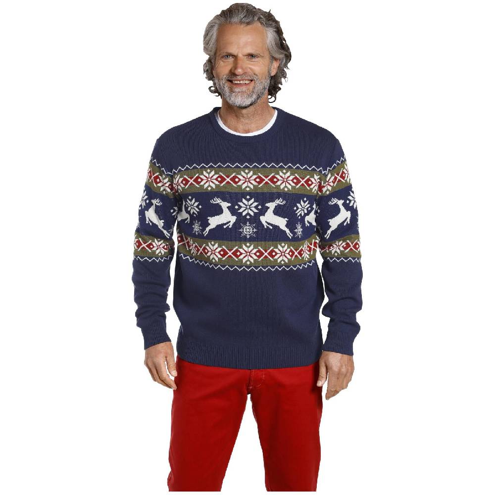 Jan Vanderstorm Pullover TORE Dunkelblau Gemustert