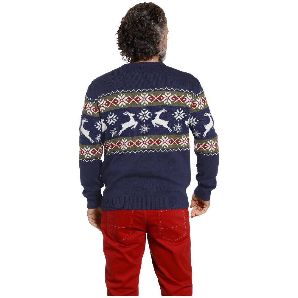 Jan Vanderstorm Pullover TORE Dunkelblau Gemustert