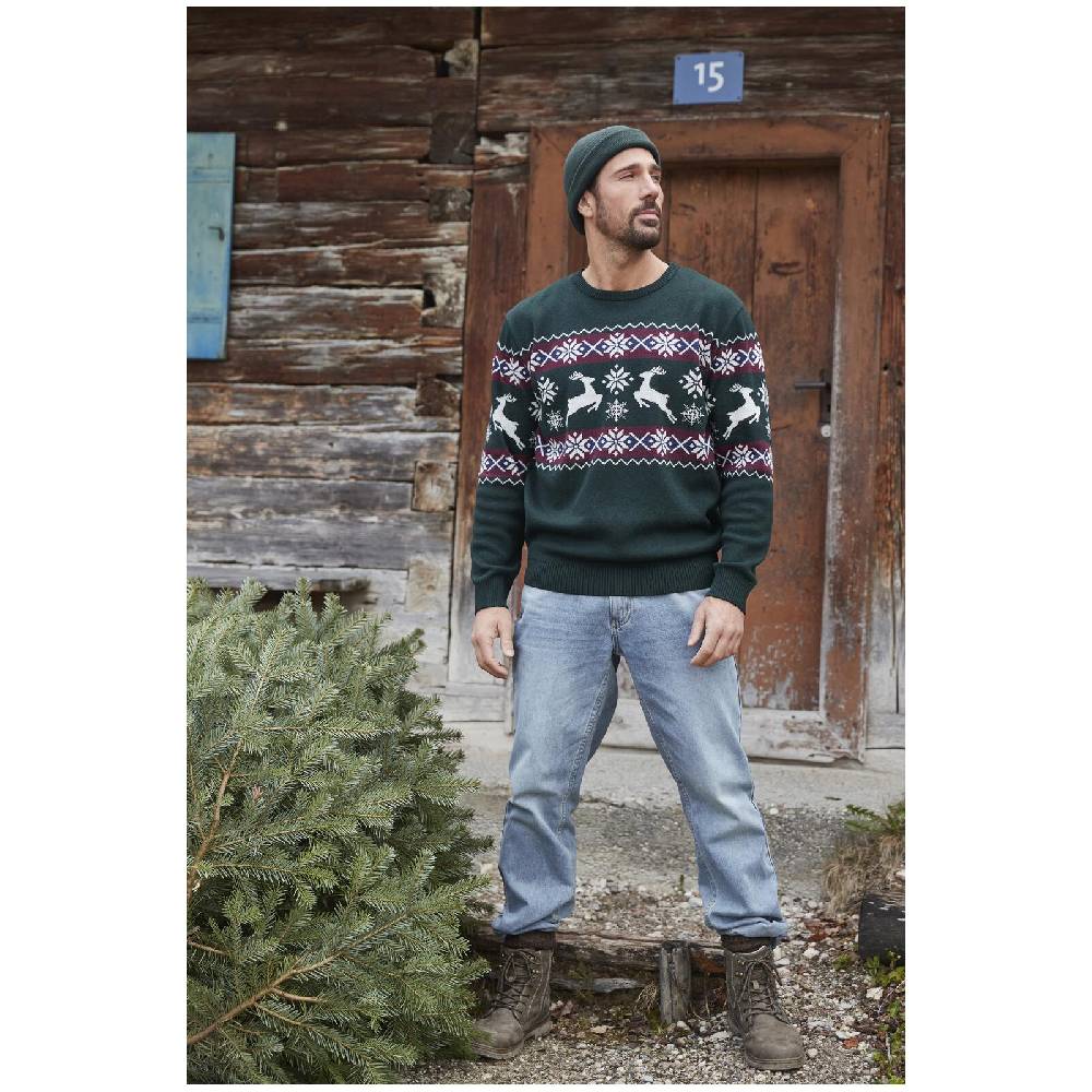 Jan Vanderstorm Pullover TORE Grün Gemustert