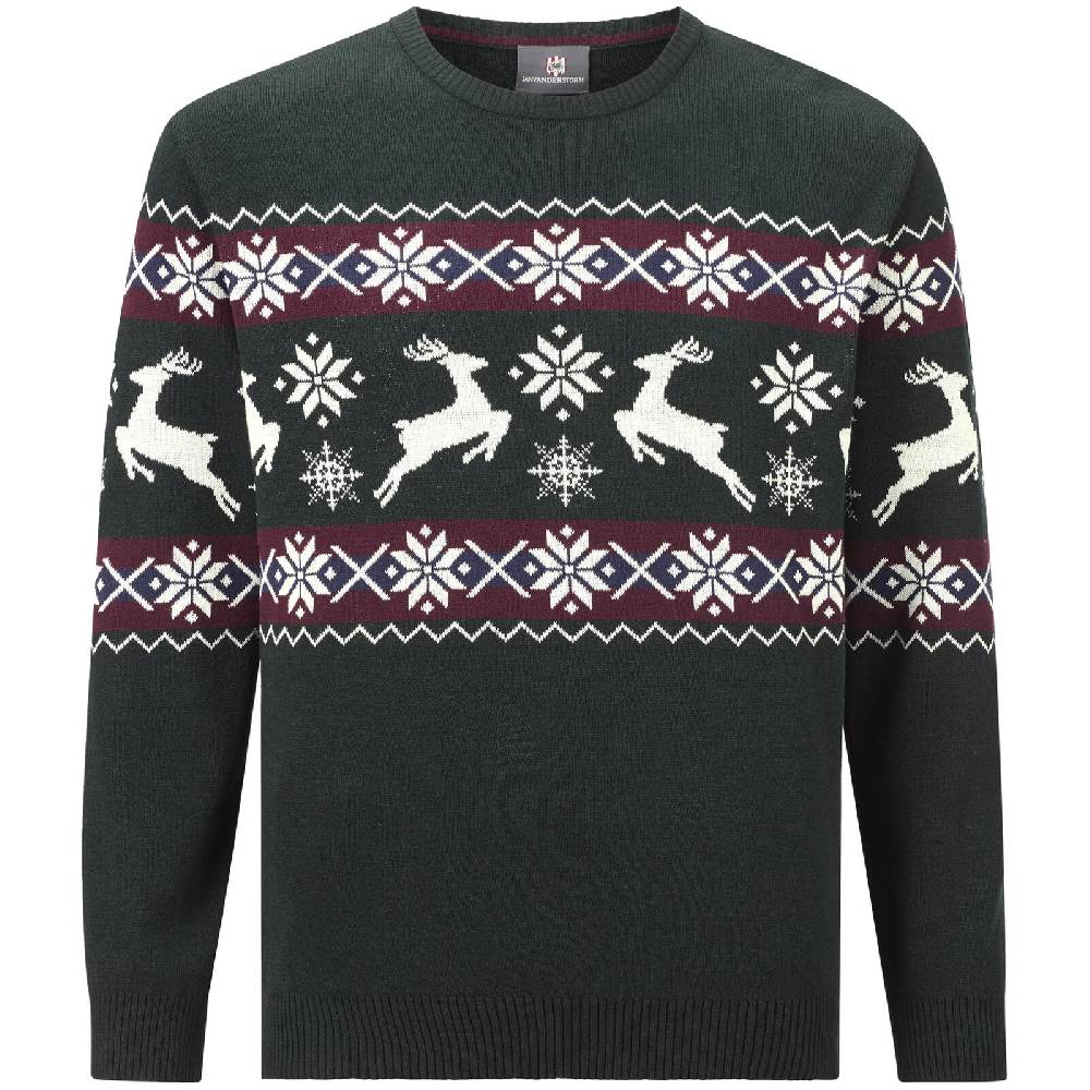 Jan Vanderstorm Pullover TORE grün gemustert