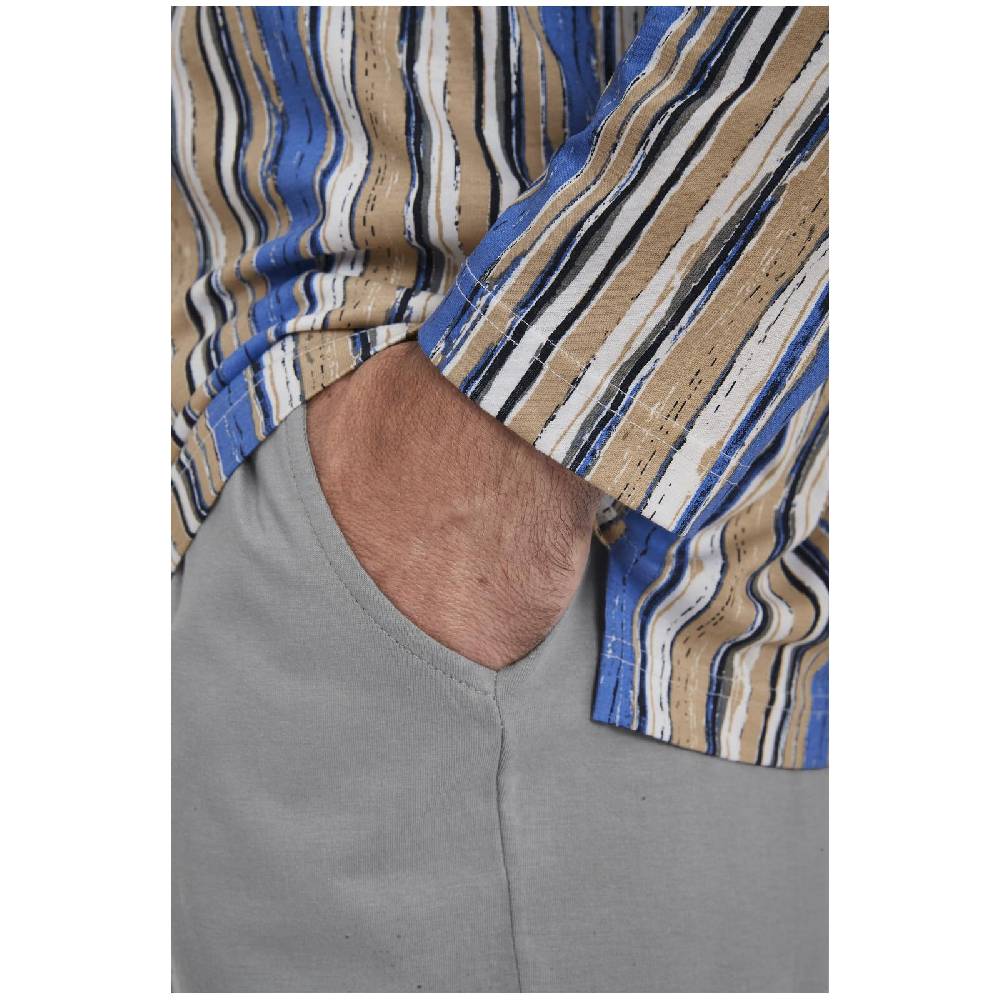 Jan Vanderstorm Schlafanzug ANTOS Beige Gemustert