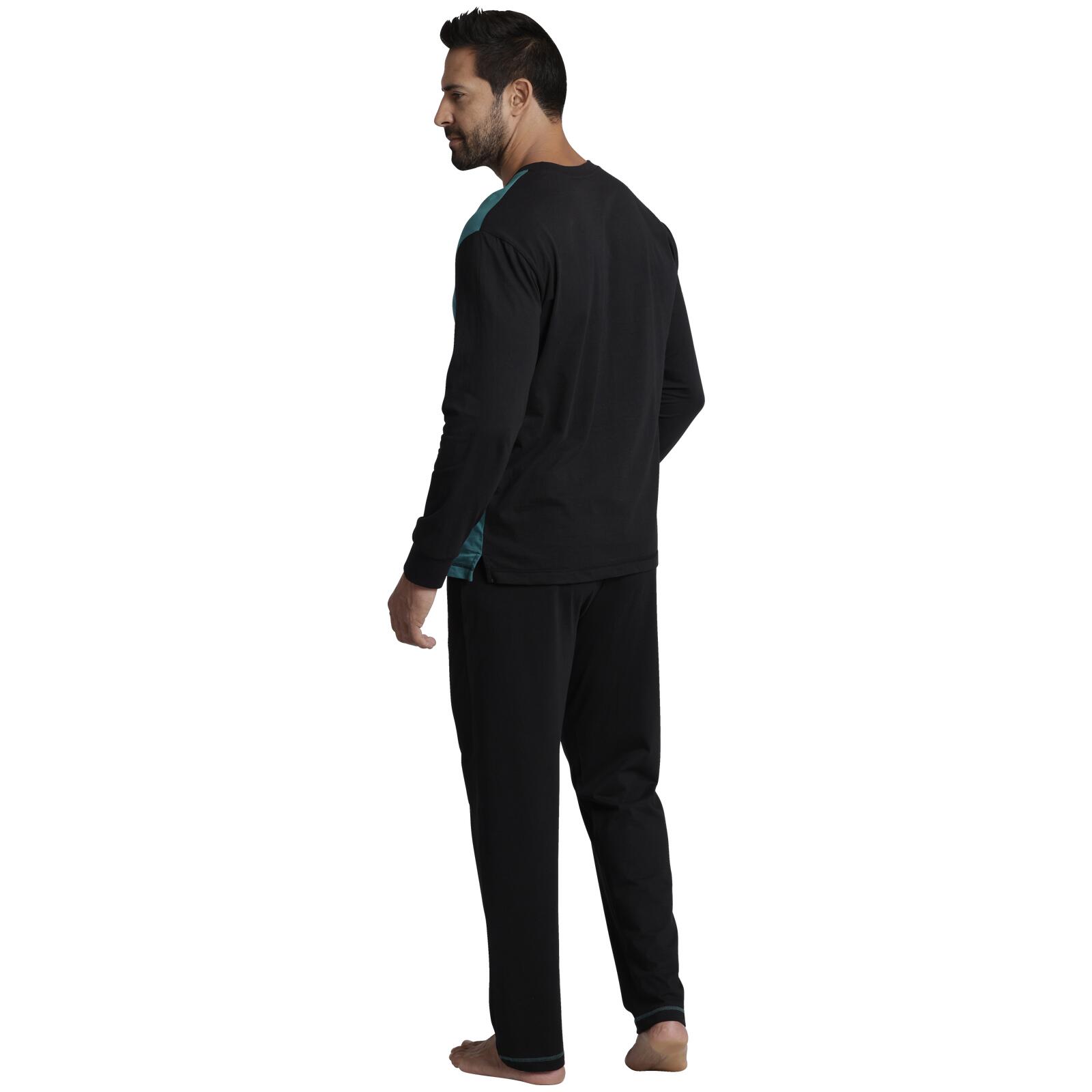 Jan Vanderstorm Schlafanzug OSMUND Petrol Schwarz