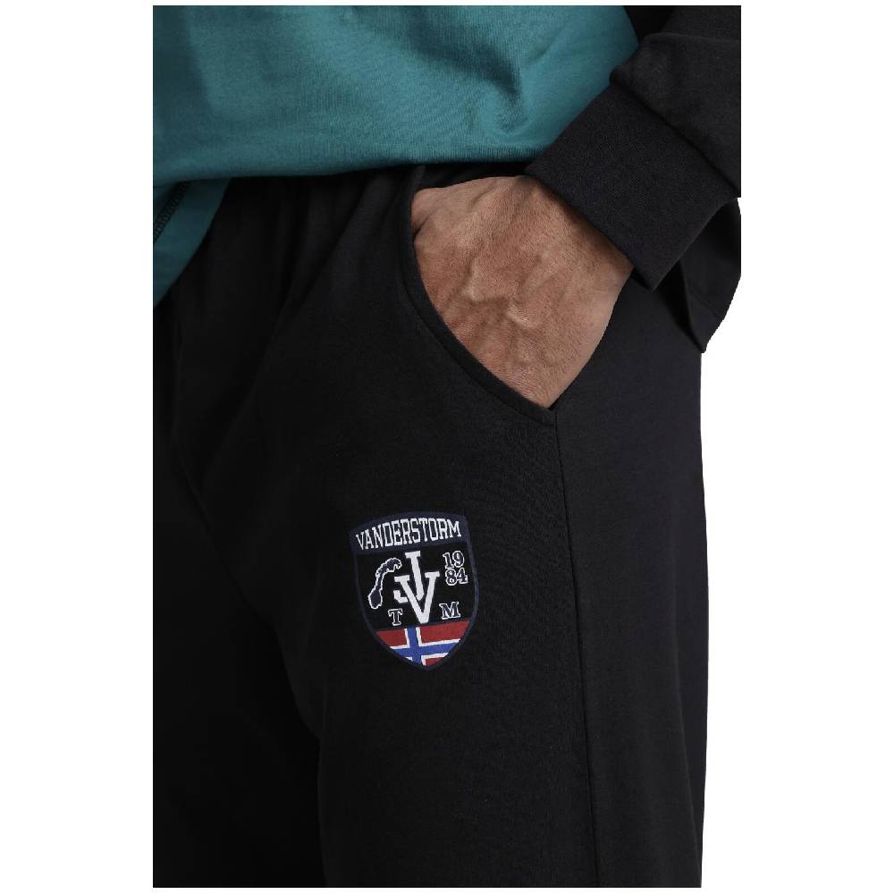 Jan Vanderstorm Schlafanzug OSMUND Petrol Schwarz