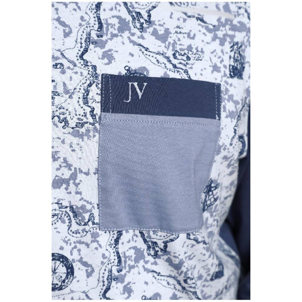 Jan Vanderstorm Schlafanzug TERO Blau Gemustert