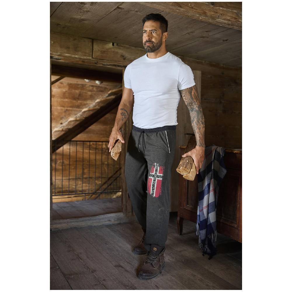 Jan Vanderstorm Schlafhose GIERTON Schwarz Melange