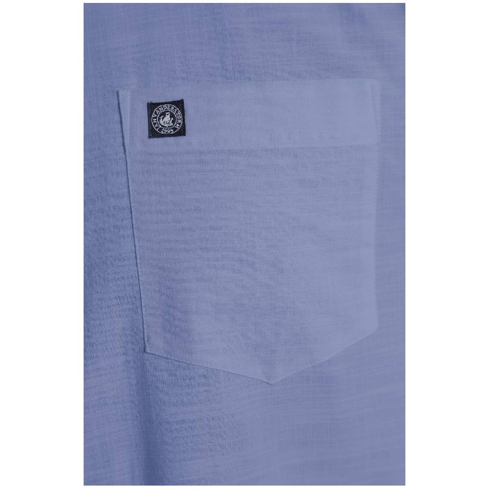 Jan Vanderstorm Stehkragenhemd KALLU Blau