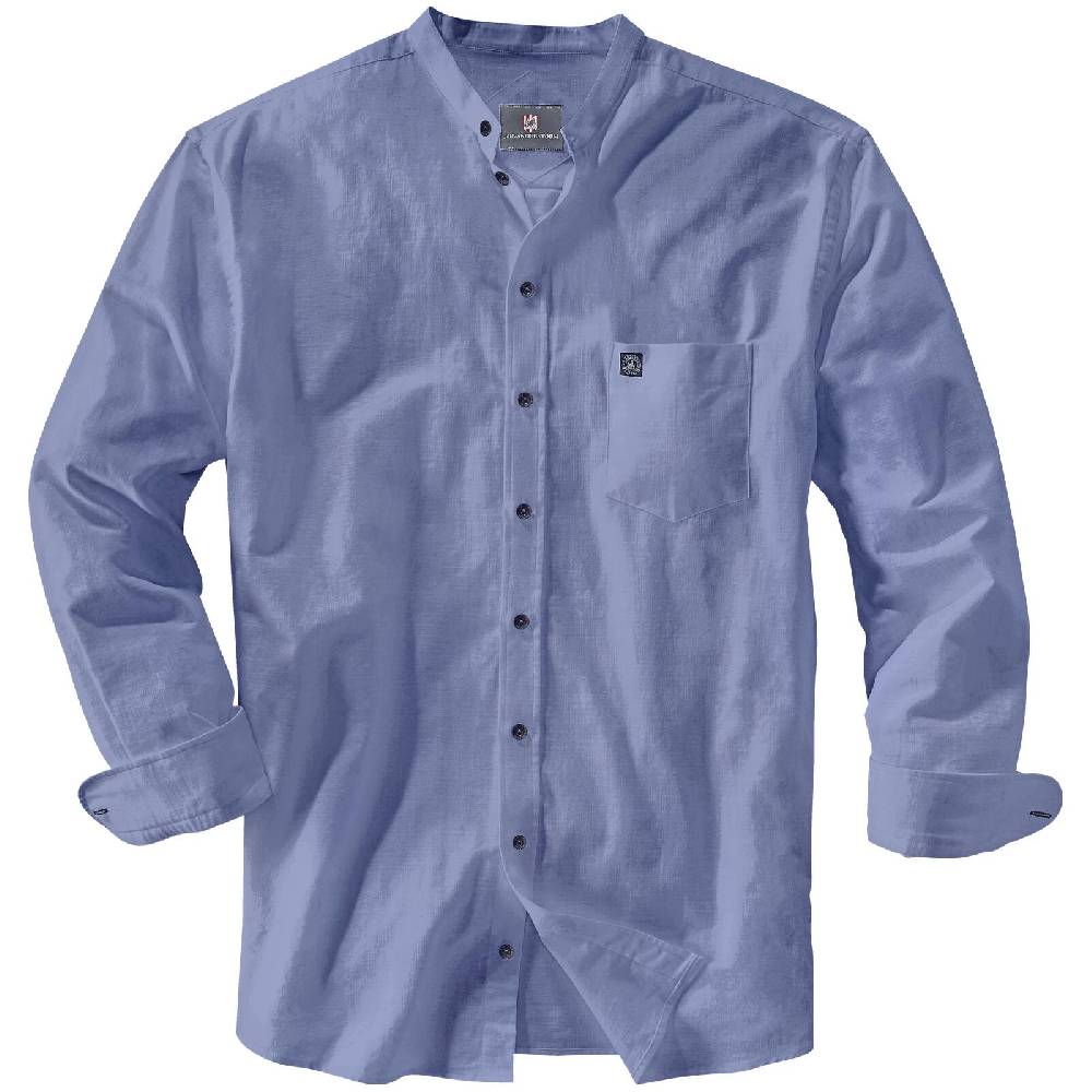 Jan Vanderstorm Stehkragenhemd KALLU Blau